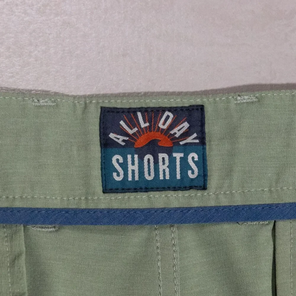Faherty Mens All Day Drawstring Stretch Green Shorts 7